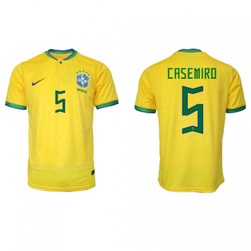 Brazil Casemiro #5 Domaci Dres SP 2022 Kratak Rukavima
